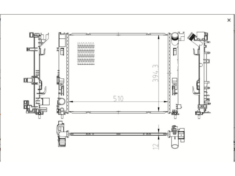 Recambio de radiador agua para nissan micra v (k14) 0.9 cat referencia OEM IAM 214105FA0A  550038