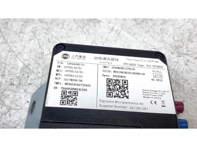 Recambio de modulo electronico para mg hs comfort referencia OEM IAM 10644490  
