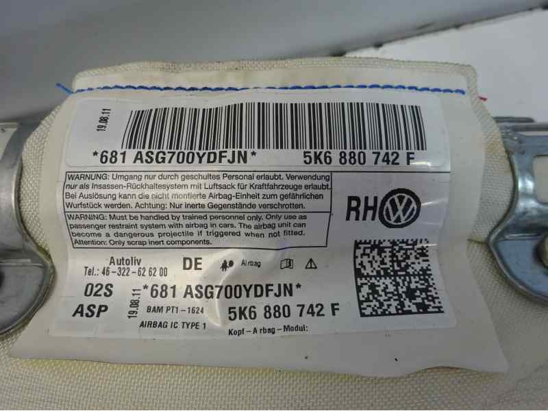 Recambio de airbag cortina delantero derecho para volkswagen golf vi (5k1) advance bluemotion referencia OEM IAM 5K6880742F  
