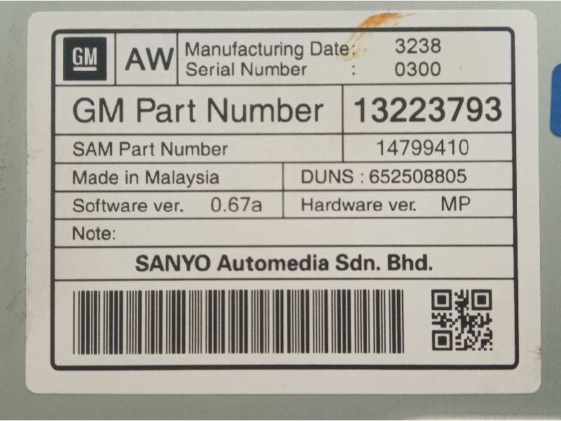 Recambio de sistema navegacion gps para opel insignia berlina cosmo referencia OEM IAM 13315944 13223793 13277913