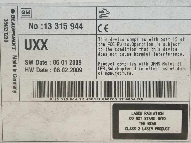 Recambio de sistema navegacion gps para opel insignia berlina cosmo referencia OEM IAM 13315944 13223793 13277913