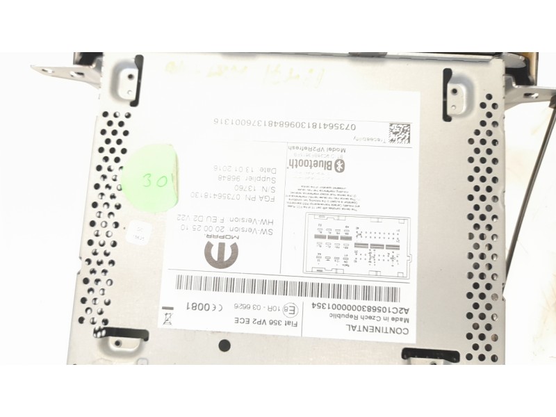 Recambio de sistema audio / radio cd para fiat tipo ii (356) sedan 1.6 jtdm 16v referencia OEM IAM 7356418130  