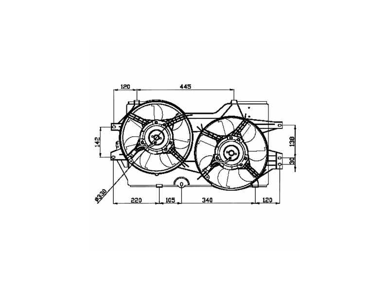 Recambio de electroventilador para chrysler voyager (gs) 2.4 referencia OEM IAM 04682593 47031 
