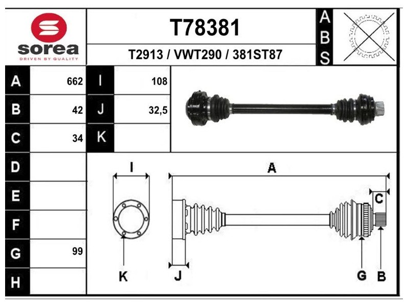 Recambio de transmision trasera izquierda para audi q5 (8r) 2.0 16v tdi referencia OEM IAM 8R0501203C A2591 T78381