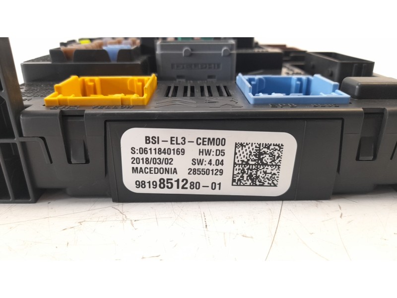 Recambio de caja reles / fusibles para citroen c4 cactus shine referencia OEM IAM 9819851280  