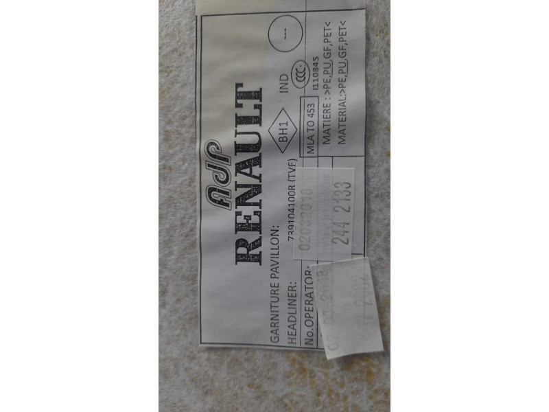 Recambio de techo interior para smart forfour 0.9 turbo cat referencia OEM IAM 739104100R  