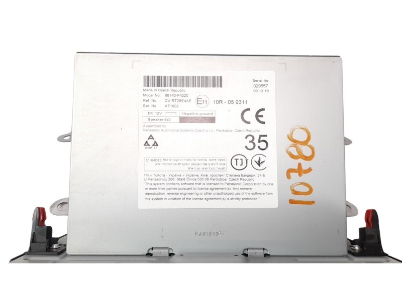 Recambio de pantalla multifuncion para toyota c-hr referencia OEM IAM 86140F4220 10R059311 CVRT29E4AE