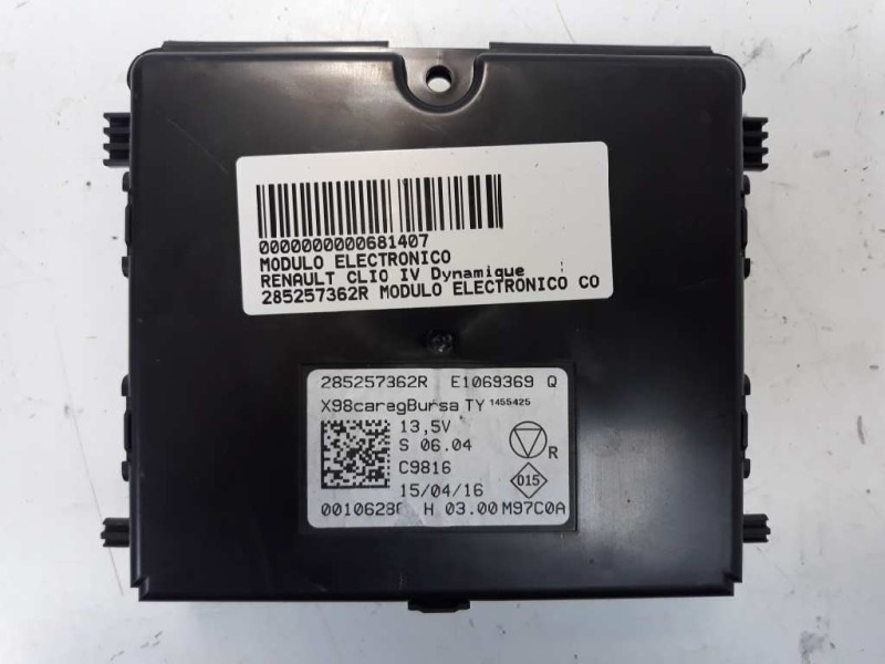 Recambio de modulo electronico para renault clio iv dynamique referencia OEM IAM 285257362R  