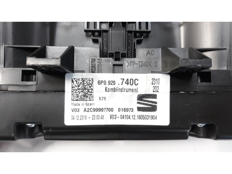 Recambio de cuadro instrumentos para seat ibiza sc (6p5) fr crono referencia OEM IAM 6P0920740C A2C99997700 
