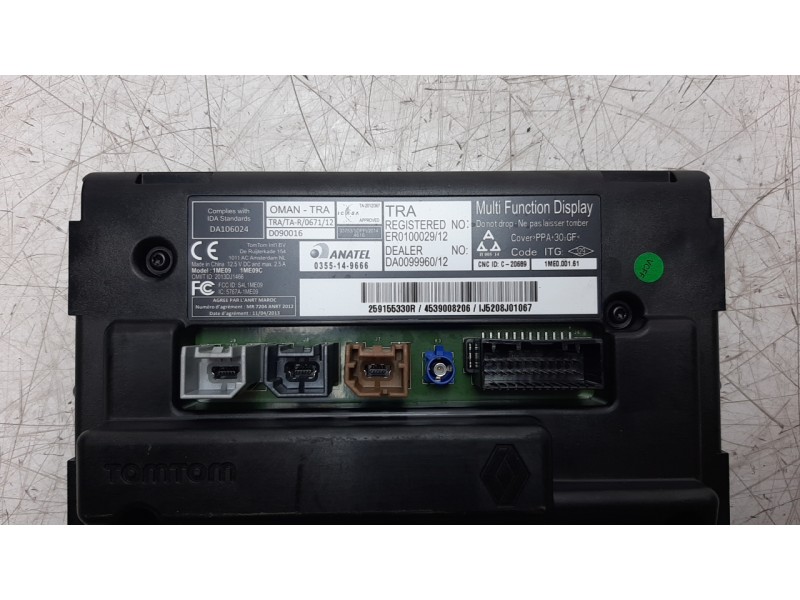 Recambio de pantalla multifuncion para smart forfour 0.9 turbo cat referencia OEM IAM 259155330R  