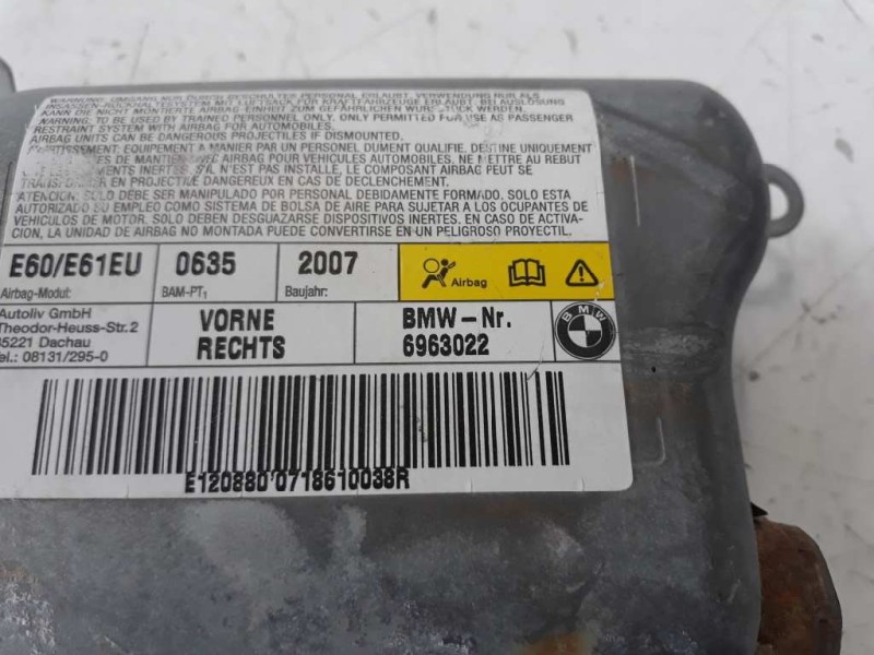 Recambio de airbag lateral derecho para bmw serie 5 berlina (e60) 520d referencia OEM IAM 6963022  