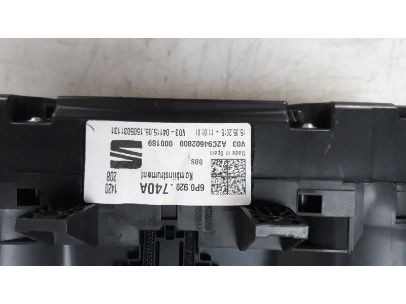 Recambio de cuadro instrumentos para seat ibiza (6p1) 1.0 tsi referencia OEM IAM 6P0920740A  