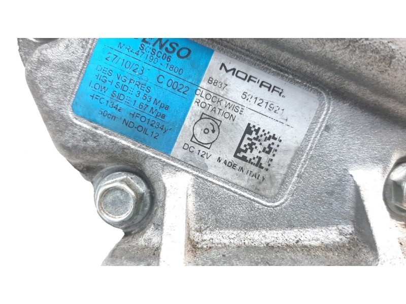 Recambio de compresor aire acondicionado para fiat panda (319) base (2020) referencia OEM IAM 52121921  CAF220147