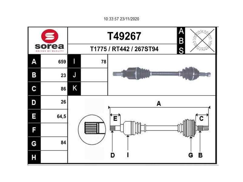 Recambio de transmision delantera izquierda para renault clio iii dynamique referencia OEM IAM 8201055669  T49267