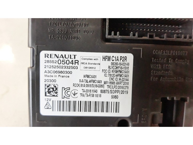Recambio de modulo electronico para renault captur ii 1.0 tce referencia OEM IAM 285S20504R  