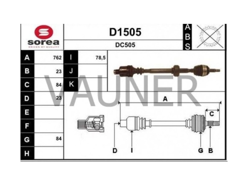 Recambio de transmision delantera derecha para dacia sandero basis referencia OEM IAM 391004298R  