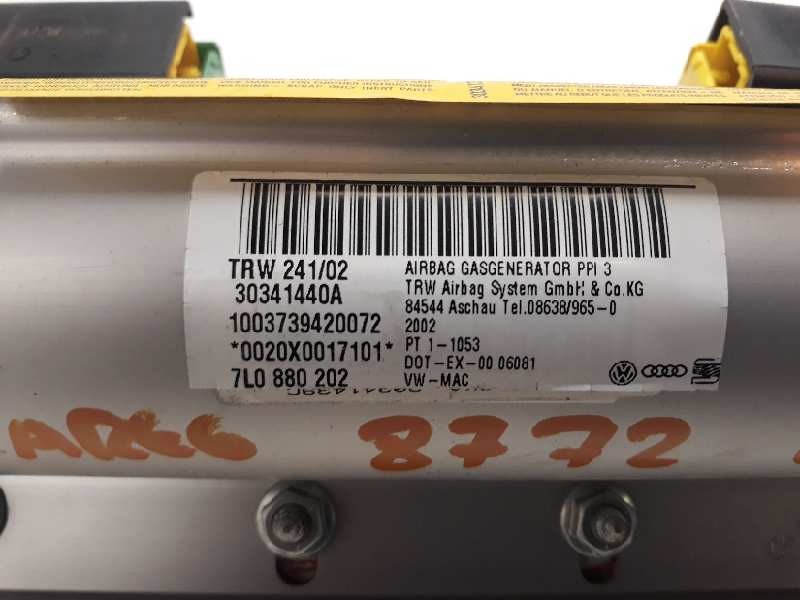 Recambio de airbag delantero derecho para volkswagen touareg (7la) tdi v10 referencia OEM IAM 7L0880202  