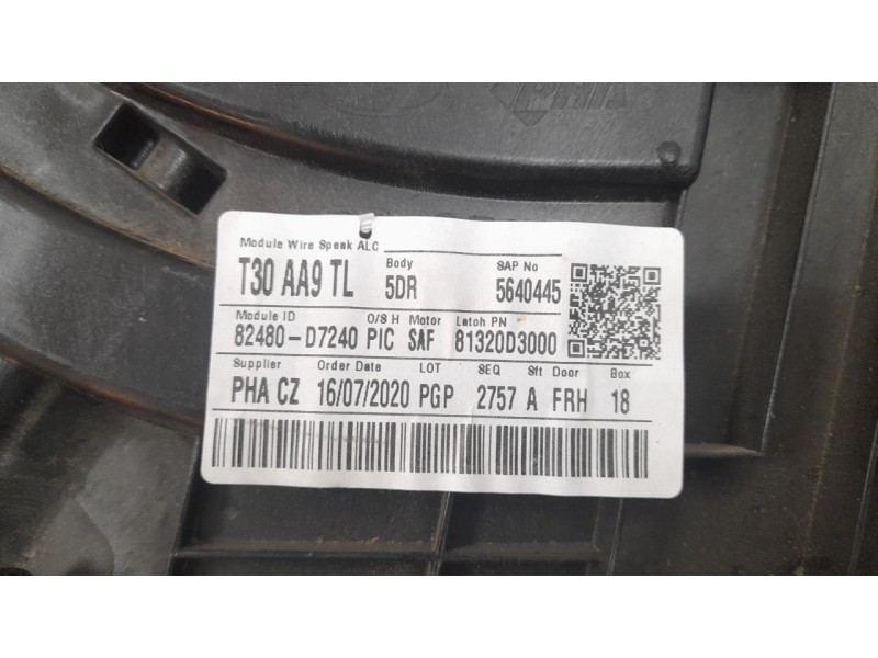 Recambio de elevalunas delantero derecho para hyundai tucson 1.6 crdi cat referencia OEM IAM 82480D7240 9210100100 9210300100