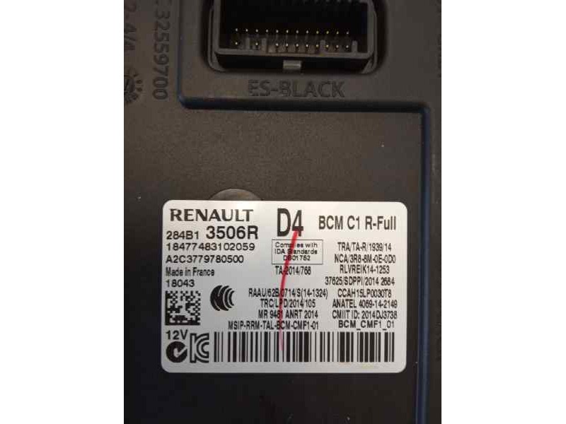 Recambio de caja reles / fusibles para renault megane iv grandtour zen referencia OEM IAM 284B13506R 284B13506R A2C3779780500