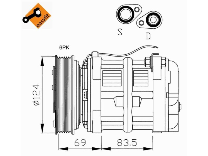 Recambio de compresor aire acondicionado para volvo s40 berlina 2.0 16v referencia OEM IAM 663D856534 32038 