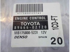 Recambio de centralita motor uce para toyota corolla (e12) 2.0 d-4d linea luna berlina referencia OEM IAM 8966602120 MB175800523 2