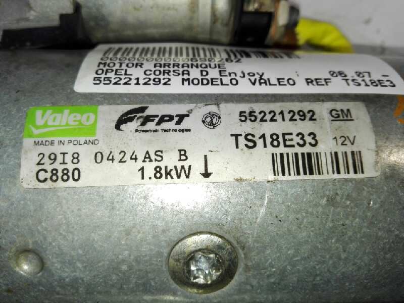 Recambio de motor arranque para opel corsa d enjoy referencia OEM IAM 55221292 ARF230251 S54088