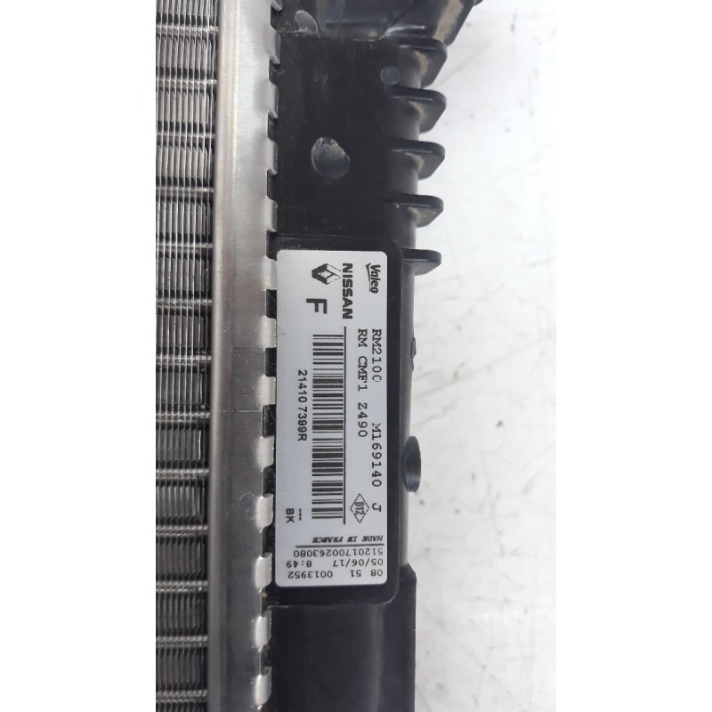 Recambio de radiador agua para renault kadjar 1.5 dci diesel fap energy referencia OEM IAM 214107399R 59254 