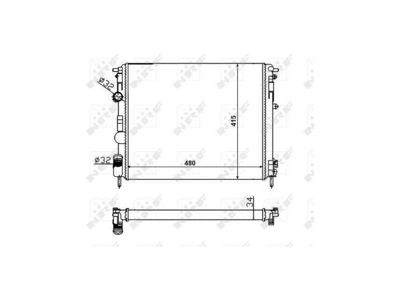 Recambio de radiador agua para renault clio ii fase ii (b/cb0) 1.5 dci diesel referencia OEM IAM 8200033831  