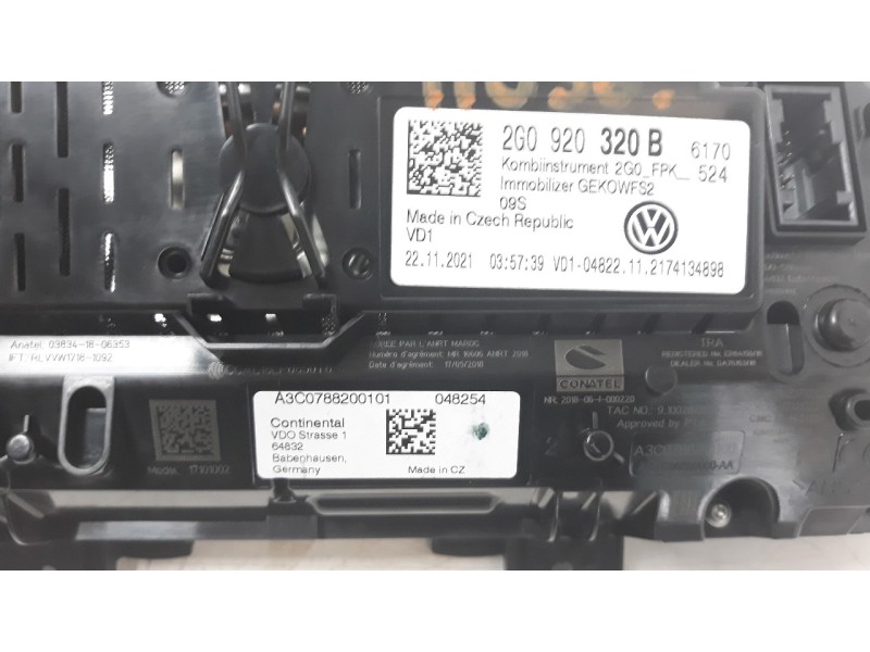 Recambio de cuadro instrumentos para volkswagen polo 1.0 tsi referencia OEM IAM 2G0920320B  