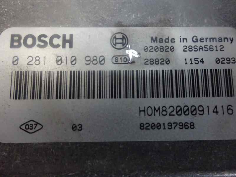 Recambio de centralita motor uce para renault scenic rx4 (ja0) 1.9 dci referencia OEM IAM 8200091416 0281010980 8200197968