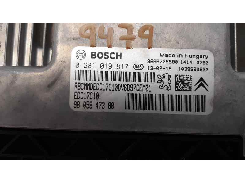 Recambio de centralita motor uce para peugeot 208 1.6 16v hdi fap referencia OEM IAM 9805947380 0281019817 