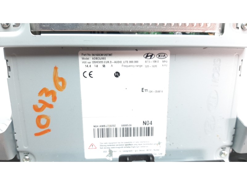 Recambio de sistema audio / radio cd para hyundai kona referencia OEM IAM 96160CM120TMT  
