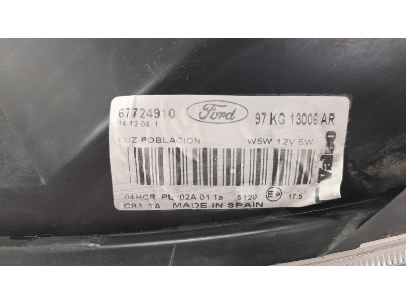 Recambio de faro izquierdo para ford ka (ccq) 1.3 cat referencia OEM IAM 97KG13006AR  