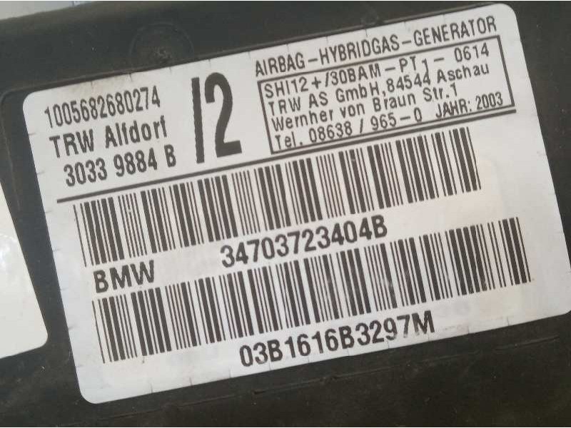 Recambio de airbag lateral derecho para bmw x5 (e53) 3.0d referencia OEM IAM 34703723404B 30339884B 