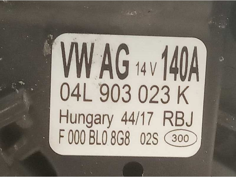 Recambio de alternador para seat leon (5f1) style visio referencia OEM IAM 04L903023K ALF570501BS 