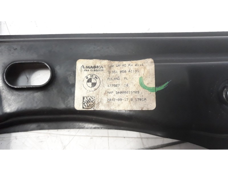 Recambio de elevalunas trasero derecho para bmw serie 3 lim. (f30) 318d referencia OEM IAM 7351050AI01  