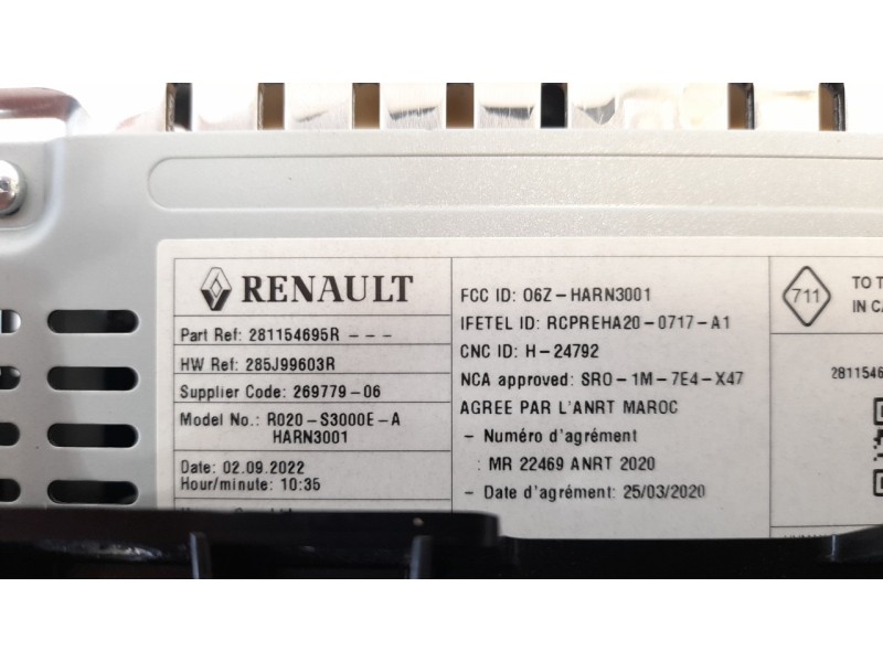 Recambio de sistema audio / radio cd para dacia sandero 0.9 tce cat referencia OEM IAM 281154695R  