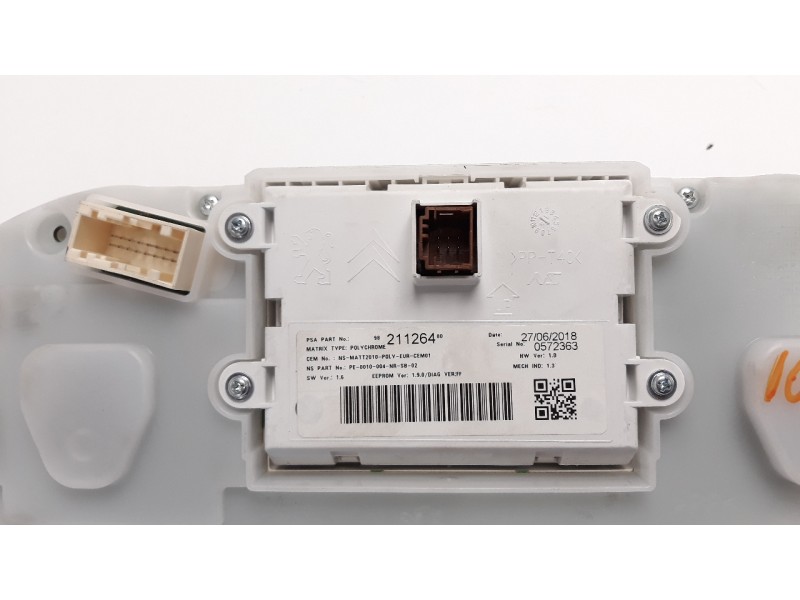 Recambio de cuadro instrumentos para peugeot 208 1.2 16v vti referencia OEM IAM 9822915380  