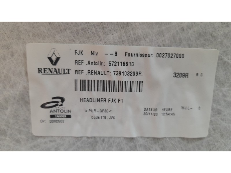 Recambio de techo interior para renault express advance referencia OEM IAM 739103209R 572116610 