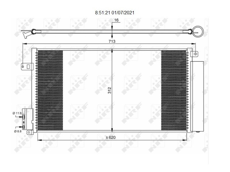 Recambio de condensador / radiador aire acondicionado para alfa romeo giulietta (191) 2.0 jtdm referencia OEM IAM 50540718 35750