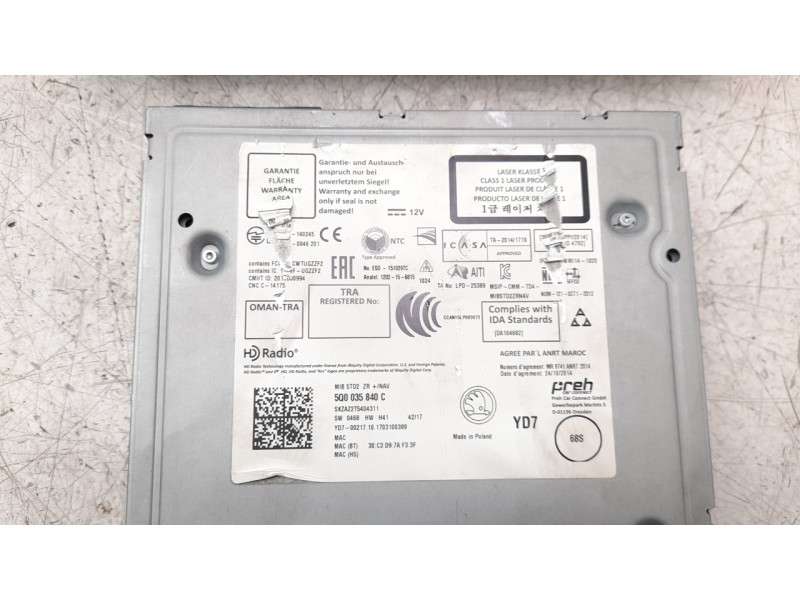 Recambio de sistema navegacion gps para skoda kodiaq ambition referencia OEM IAM 565919605C  