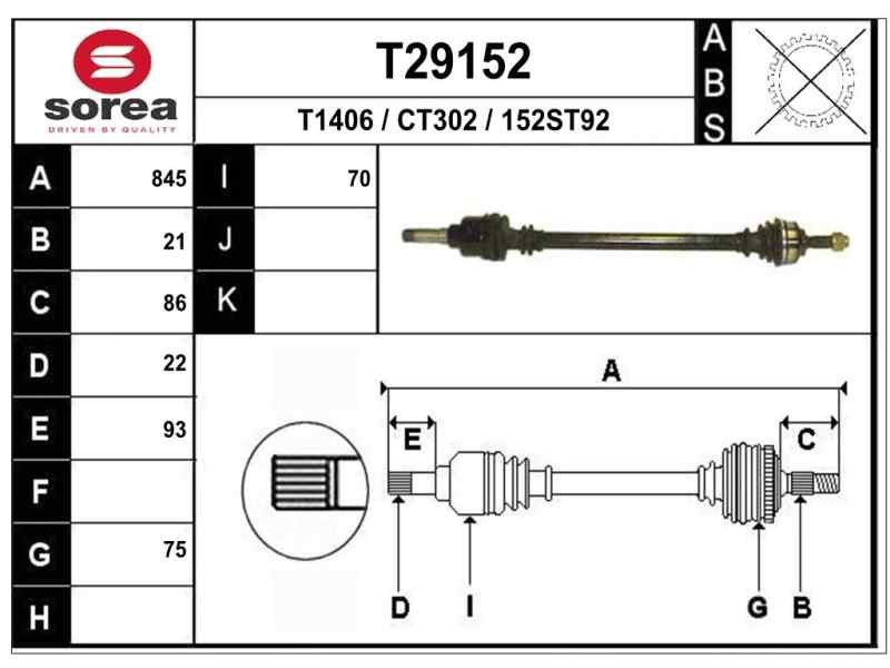 Recambio de transmision delantera derecha para citroen c3 1.4 sx plus referencia OEM IAM 9638016480 C1631 
