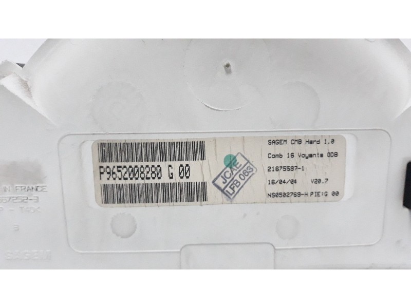 Recambio de cuadro instrumentos para citroen c3 1.4 hdi referencia OEM IAM P9652008280  