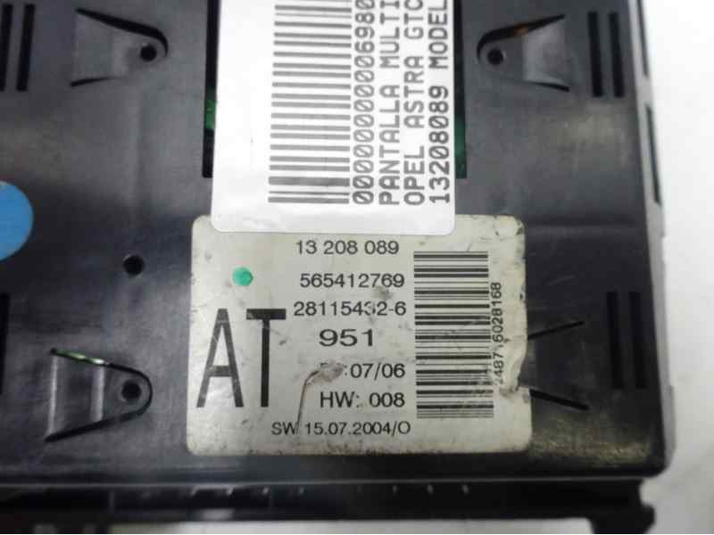 Recambio de pantalla multifuncion para opel astra gtc sport referencia OEM IAM 13208089 565412769 281154326