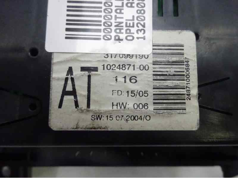 Recambio de pantalla multifuncion para opel astra gtc sport referencia OEM IAM 317099190 102487100 