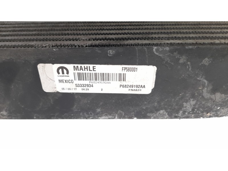 Recambio de intercooler para jeep compass ii 2.0 m-jet cat referencia OEM IAM P68249192AA  
