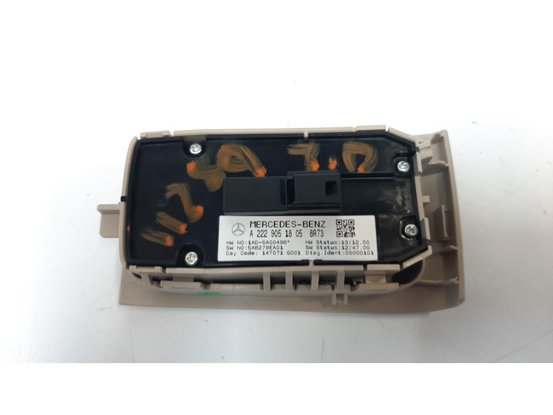 Recambio de mando elevalunas trasero derecho para mercedes-benz clase s (w222) lim. 3.0 cdi cat referencia OEM IAM A2229051805  