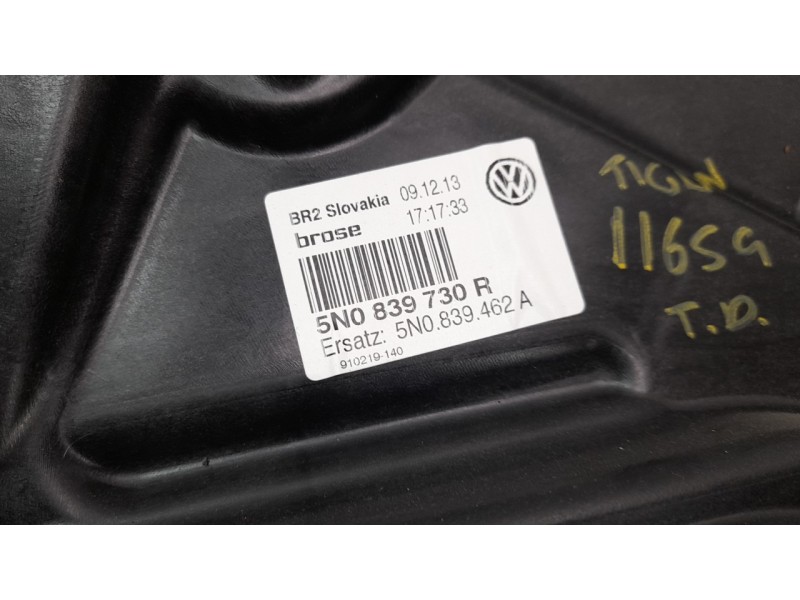 Recambio de elevalunas trasero derecho para volkswagen tiguan (5n2) 2.0 tdi referencia OEM IAM 5N0839730R  113860