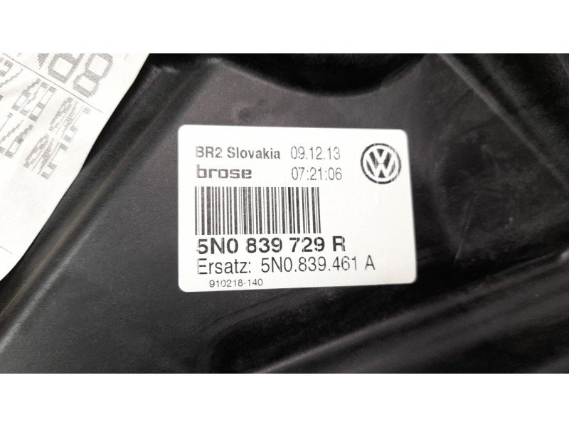 Recambio de elevalunas trasero izquierdo para volkswagen tiguan (5n2) 2.0 tdi referencia OEM IAM 5N0839729R  113861