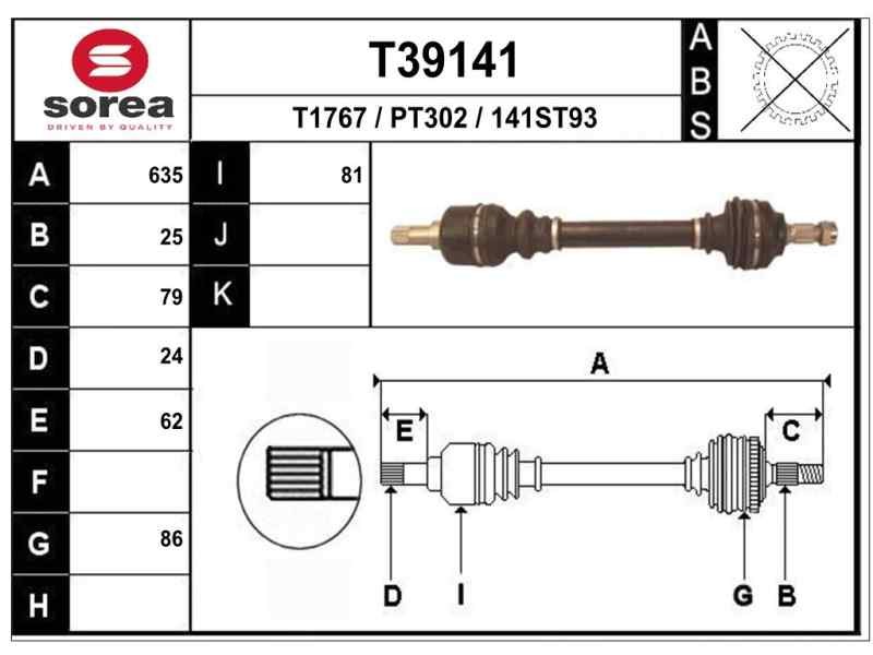 Recambio de transmision delantera izquierda para peugeot 207 sw sport referencia OEM IAM 9656135280 P1504 